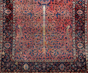 ANTIQUE PERSIAN FARAHAN SIZE: 4'8" x 6'7"