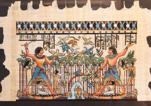 Nebamun and Hunting Fish On  Egyptian Papyrus