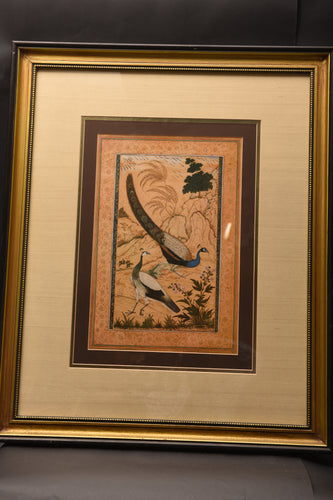 Courting Peacocks (Mughal Miniature)